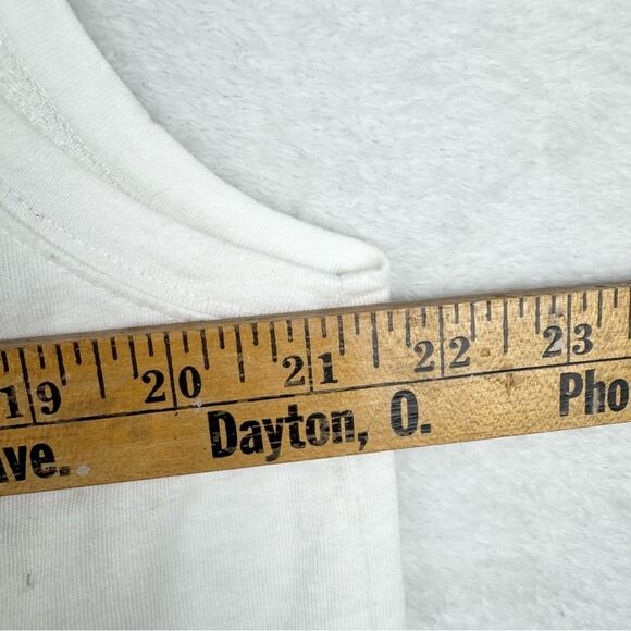 VINCE  Distressed Muscle Tank Top In White Size L Sporty Athleisure Casual Layer - Picture 12 of 13